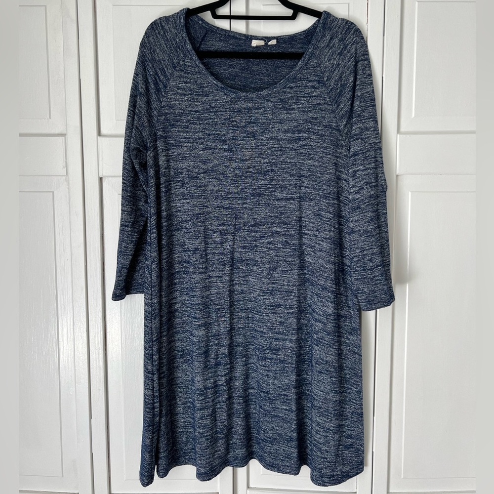 Gap Navy Heathered Long Sleeve Sweater Dress, Size Large